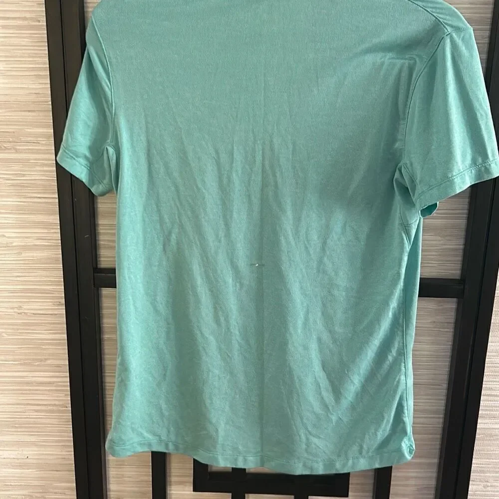 Nike dri-fit turquoise turquoise slit front short sleeve shirt s golf